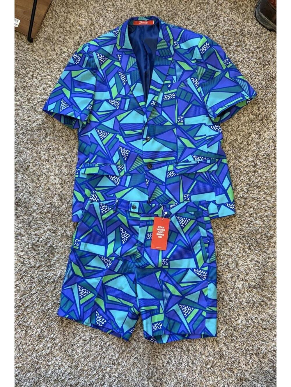 Shinesty The Le Tootski Suit Short Sleeve Suit Coat Jacket & Shorts NWT